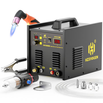 HVC6000II Plasma Cutter with Built-In Air Compressor 220V Contact Pilot ARC Air Plasma Cutting Machine Digital Display DC Inverter IGBT Clean Cutting Machine Equipment